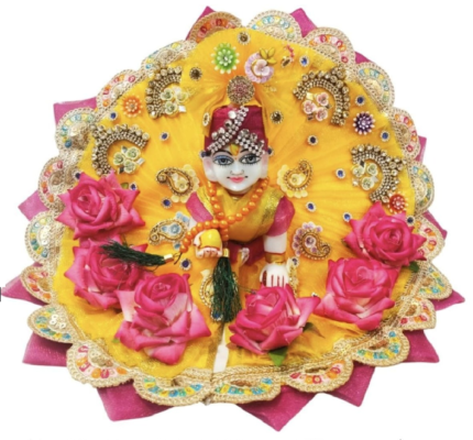 Fancy dress in yellow and pink combination
