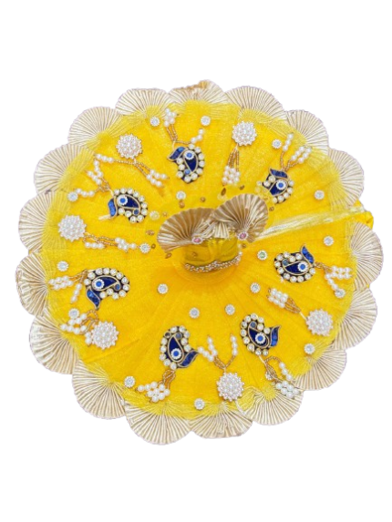 ThakurJi Fancy dress in yellow colour with gota