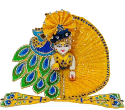 Thakurji poshak in yellow and blue comination